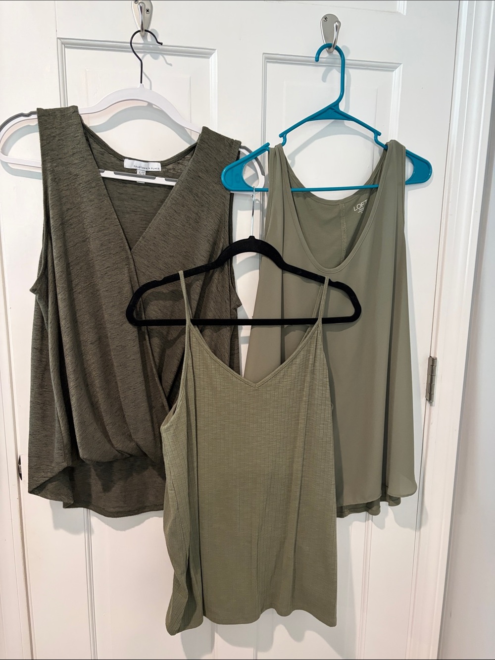 Olive Green Women's Tank, Shell & Sweater Top - Casual Layering